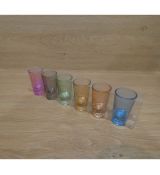 Poháriky, sklenené 20ml - 6ks, farebné