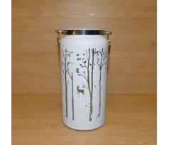 Lampáš kovový biely