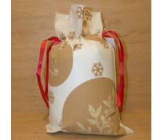 Vianočné vrece na darčeky 45x30cm - bielo-béžový