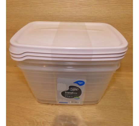 Set dóz, plastových - 2,2l ružové