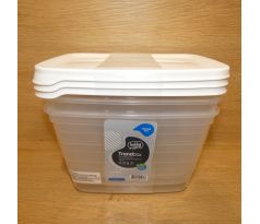 Set dóz, plastových - 2,2l biele