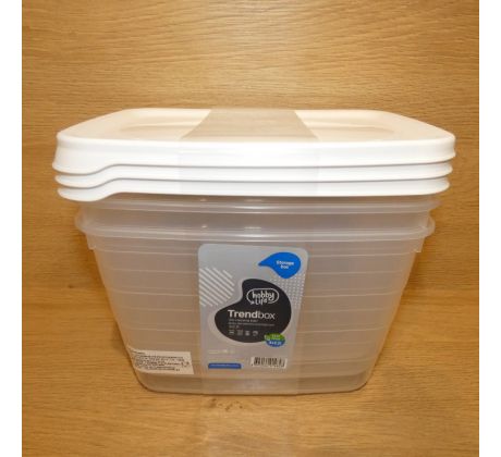 Set dóz, plastových - 2,2l biele