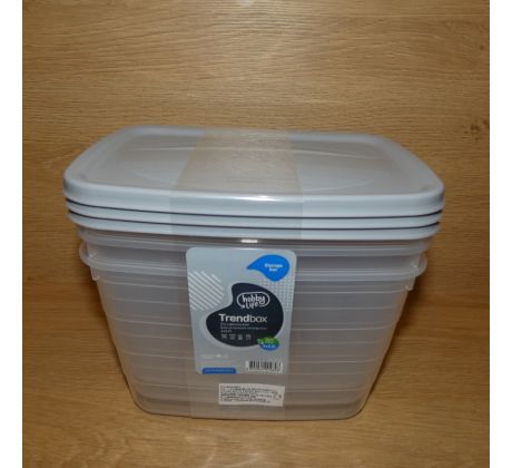 Set dóz, plastových - 2,2l sivé