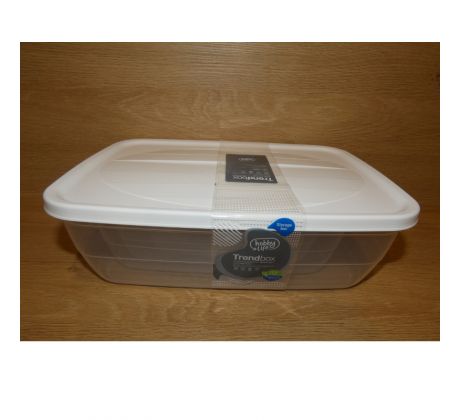 Set dóz, plastových - 0,3+0,6+1,2+2+3l biele