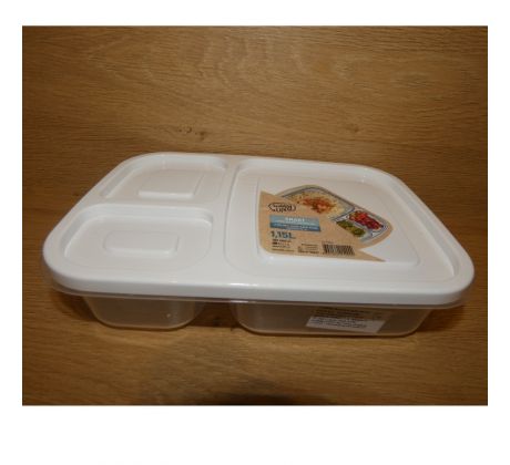Obedový box, plastový - 1,15l biely