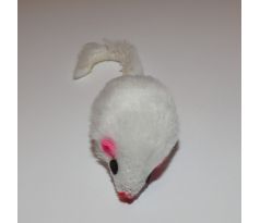 Hračka pre mačky - myš textilná 4cm, biela