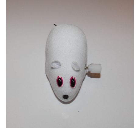 Hračka pre mačky - myš mechanická 5cm, biela