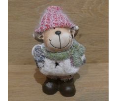 LED vianočná dekorácia, keramická - sob