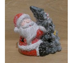 LED vianočná dekorácia, keramická - santa