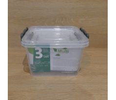 Set úložných dóz, plastových - 0,55+1,2+2,4l