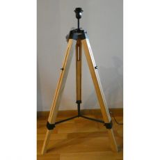 Drevená stojanová lampa bez tienidla, hnedá - statív