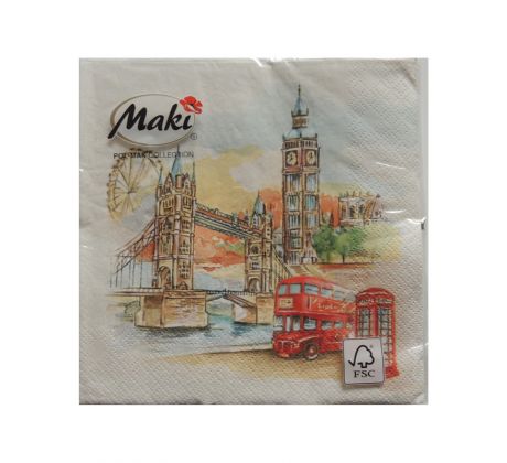 Servítky London vhodné na decoupage cena za 1 ks