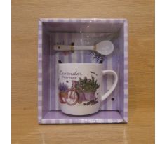 Sada šálky s lyžičkou - Lavender Provence 210ml
