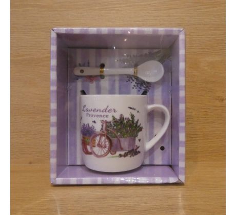 Sada šálky s lyžičkou - Lavender Provence 210ml