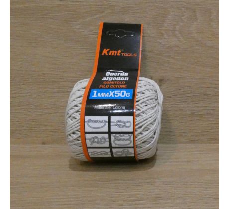 Bavlnená šnúra, Macrame, kremová - 1mm x 50g