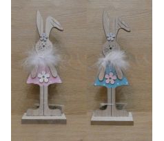 Veľkonočná dekorácia Zajačica, drevená - 8x4,5x23cm