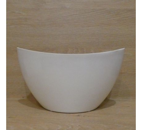 Kvetináč, plastový, krémový - 24x11,5x12cm