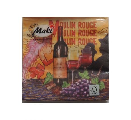 Servítky Mouline Rouge vhodné na decoupage cena za 1 ks