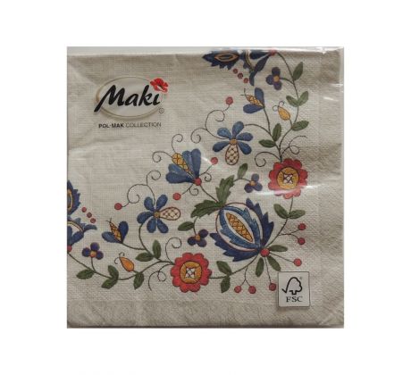 Servítky s tradičným ľudovým motívom vhodné na decoupage cena za 1 ks