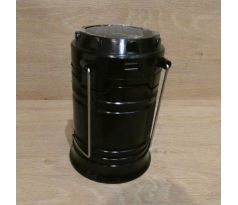 Kempingový solárny dobíjací lampáš, LED - čierny