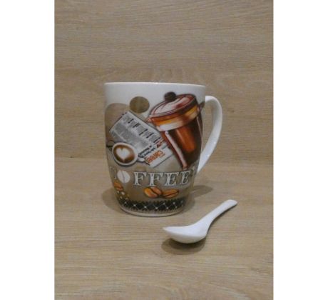 Sada šálky s lyžičkou - Coffee 300ml