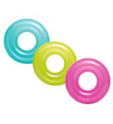 Detský nafukovací kruh, INTEX - 76cm, transparentný mix farieb