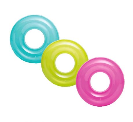 Detský nafukovací kruh, INTEX - 76cm, transparentný mix farieb