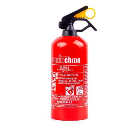 Práškový hasiací prístroj, bez vešiaka - 1kg