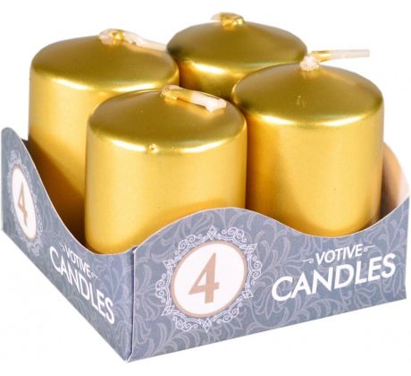 Adventné sviečky 4ks - Metalický zlaté