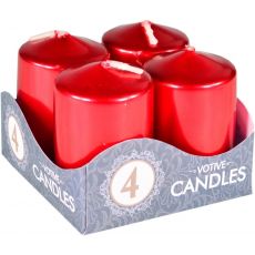 Adventné sviečky 4ks - Metalický červené