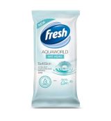 Vlhčené utierky Fresh AQUAQWORLD, modré - 15ks