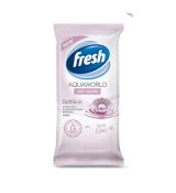 Vlhčené utierky Fresh AQUAQWORLD, ružové - 15ks