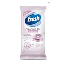 Vlhčené utierky Fresh AQUAQWORLD, ružové - 15ks
